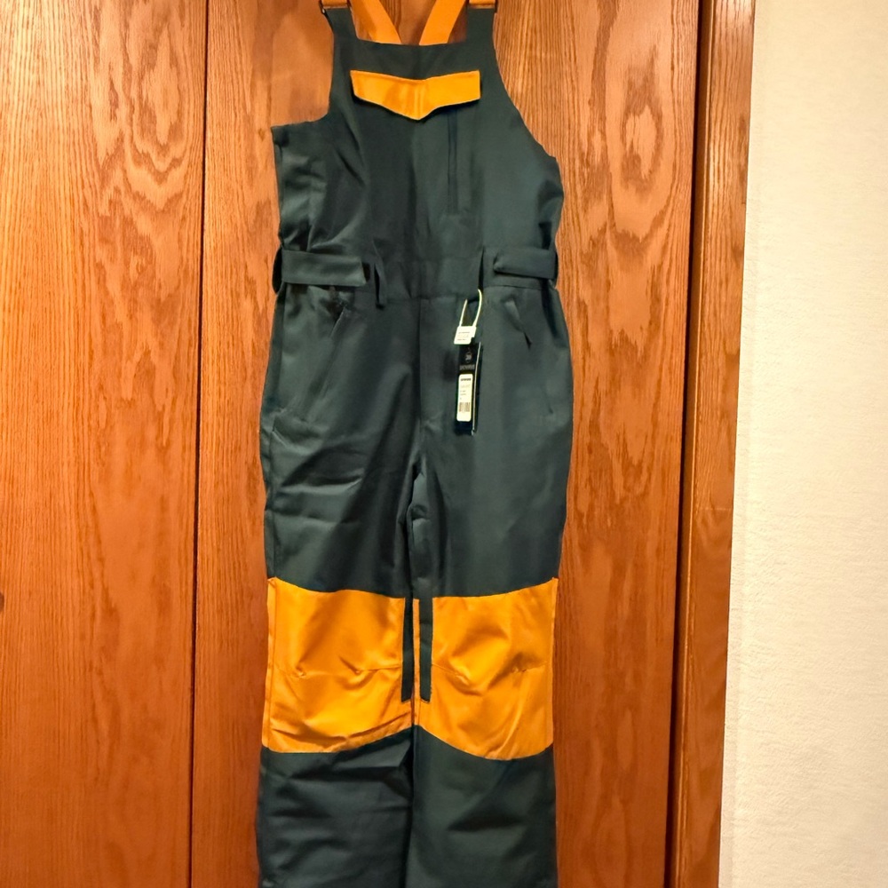 Men's Stylish Green and Orange Work Overalls